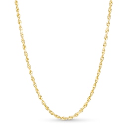 3.0mm Rope Chain Necklace in Solid 14K Gold - 24"