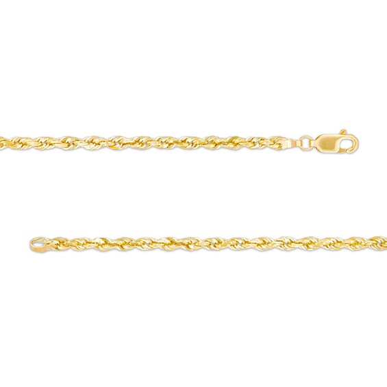 3.0mm Rope Chain Necklace in Solid 14K Gold - 24"