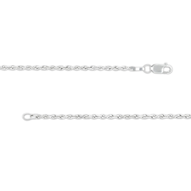 1.6mm Rope Chain Necklace in Solid 14K White Gold - 20"