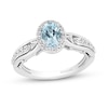 Thumbnail Image 0 of Collector's Edition Enchanted Disney Frozen 10th Anniversary Blue Topaz and Diamond Engagement Ring in 14K White Gold