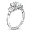 Thumbnail Image 3 of Cushion-Cut White Lab-Created Sapphire Pendant, Ring and Stud Earrings Set in Sterling Silver