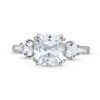 Thumbnail Image 4 of Cushion-Cut White Lab-Created Sapphire Pendant, Ring and Stud Earrings Set in Sterling Silver