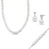 Thumbnail Image 1 of Freshwater Cultured Pearl Strand Necklace, Bolo Bracelet and Drop Earrings Set in Sterling Silver