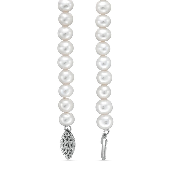 Cultured Freshwater Pearl Strand Necklace, Bolo Bracelet and Drop Earrings Set in Sterling Silver