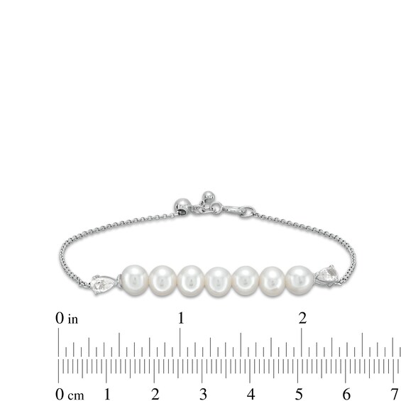 Freshwater Cultured Pearl Strand Necklace, Bolo Bracelet and Drop Earrings Set in Sterling Silver