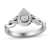 Thumbnail Image 1 of 1/3 CT. T.W. Pear-Shaped Diamond Frame Twist Shank Ring in 10K White Gold