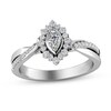Thumbnail Image 1 of 1/3 CT. T.W. Marquise-Cut Diamond Shadow Frame Twist Shank Ring in 10K White Gold