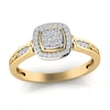 Thumbnail Image 1 of 1/6 CT. T.W. Cushion Multi-Diamond Polished Frame Ring in 10K Gold