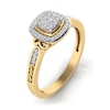 Thumbnail Image 2 of 1/6 CT. T.W. Cushion Multi-Diamond Polished Frame Ring in 10K Gold