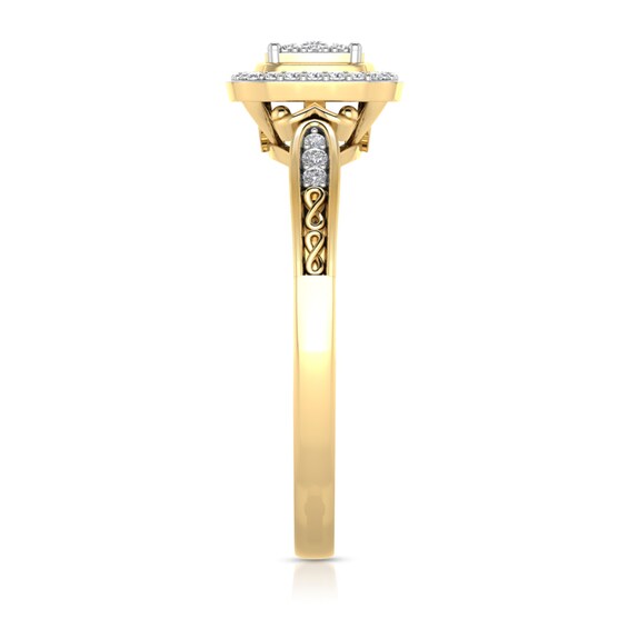 1/6 CT. T.w. Cushion Multi-Diamond Polished Frame Ring in 10K Gold