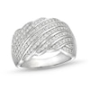 Thumbnail Image 1 of 3/4 CT. T.W. Diamond Linear Multi-Row Rolling Wave Ring in 10K White Gold