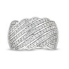 Thumbnail Image 4 of 3/4 CT. T.W. Diamond Linear Multi-Row Rolling Wave Ring in 10K White Gold