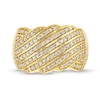 Thumbnail Image 4 of 3/4 CT. T.W. Diamond Linear Multi-Row Rolling Wave Ring in 10K Gold