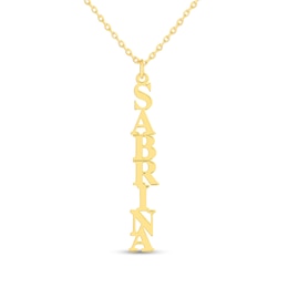 Uppercase Font Vertical Name Necklace (1 Line) - 20"