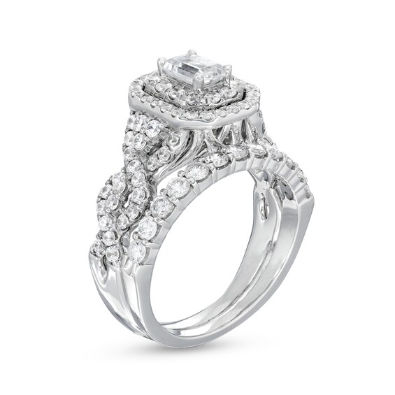 Celebration Ideal Emerald-Cut Diamond Ring Set