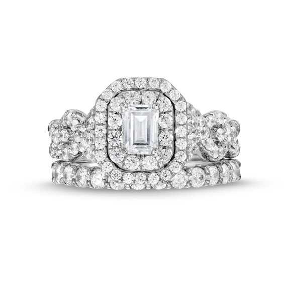 Celebration Ideal Emerald-Cut Diamond Ring Set
