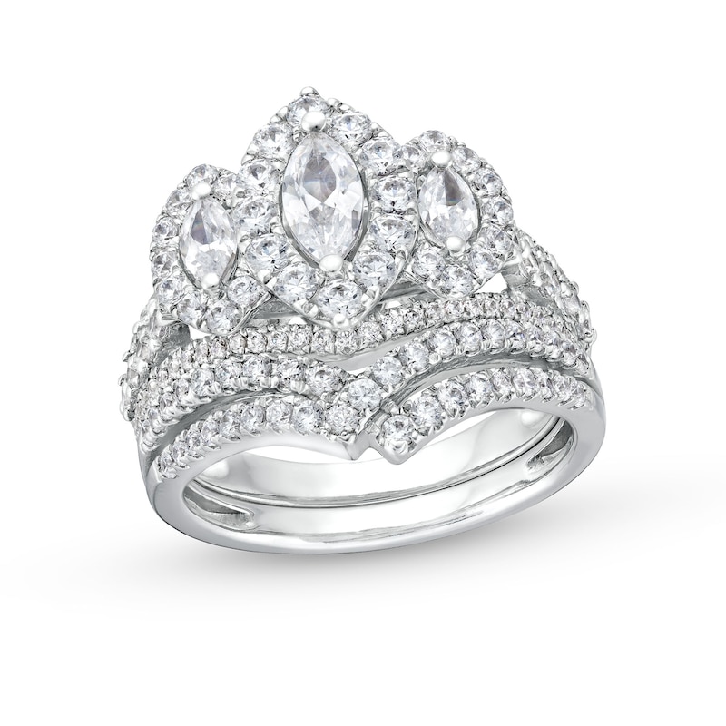Main Image 1 of Past Present Future® Marquise-Cut Diamond Ring Set