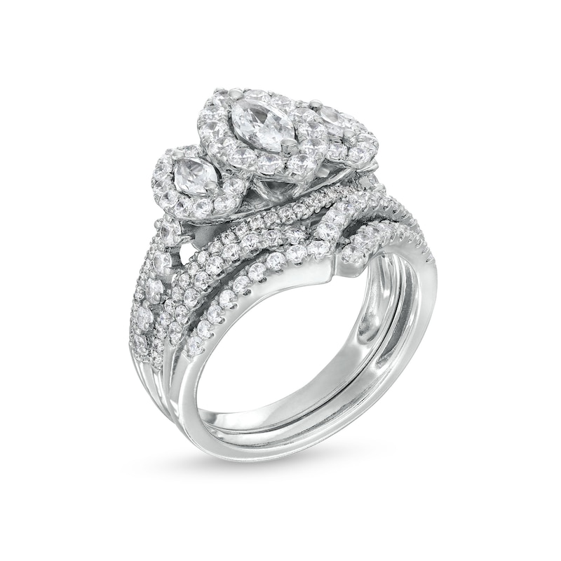 Main Image 3 of Past Present Future® Marquise-Cut Diamond Ring Set
