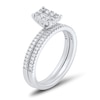 Thumbnail Image 2 of 1/2 CT. T.W. Emerald Multi-Diamond Scallop Frame Bridal Set in 10K White Gold