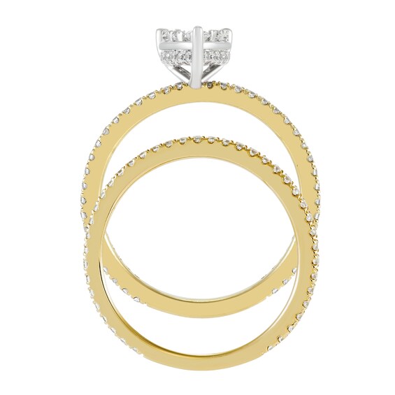 1 CT. T.w. Pear Multi-Diamond Bridal Set in 10K Gold