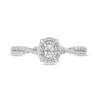 Thumbnail Image 4 of 1/4 CT. T.W. Oval Diamond Frame Criss-Cross Engagement Ring in 10K White Gold
