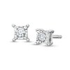 Thumbnail Image 1 of 1/8 CT. T.W. Certified Lab-Grown Diamond Miracle Square Frame Solitaire Stud Earrings in Sterling Silver (I/SI2)