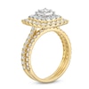 Thumbnail Image 3 of 1-1/2 CT. T.W. Princess-Cut Diamond Cushion Double Frame Bridal Set in 10K Gold