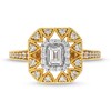 Thumbnail Image 4 of 1/2 CT. T.W. Emerald-Cut Diamond Octagon Art Deco Vintage-Style Engagement Ring in 14K Gold
