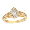 Thumbnail Image 1 of 3/4 CT. T.W. Pear-Shaped Diamond Teardrop Frame Vintage-Style Engagement Ring in 14K Gold