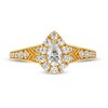 Thumbnail Image 4 of 3/4 CT. T.W. Pear-Shaped Diamond Teardrop Frame Vintage-Style Engagement Ring in 14K Gold