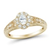 Thumbnail Image 1 of 3/4 CT. T.W. Oval Diamond Frame Vintage-Style Engagement Ring in 14K Gold