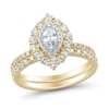 Thumbnail Image 1 of 1 CT. T.W. Marquise-Cut Diamond Double Frame Vintage-Style Bridal Set in 14K Gold