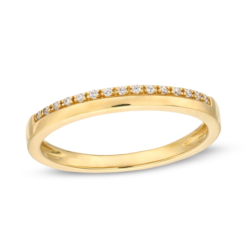 Main Image 1 of 1/20 CT. T.W. Diamond and Polished Edge Band in 10K Gold