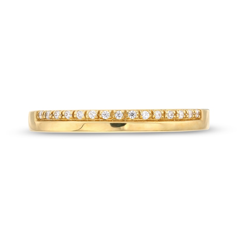 Main Image 4 of 1/20 CT. T.W. Diamond and Polished Edge Band in 10K Gold