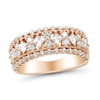 Thumbnail Image 1 of Tilted 1 CT. T.W. Princess-Cut Diamond center Duos Vintage-Style Band in 14K Rose Gold