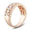Thumbnail Image 2 of Tilted 1 CT. T.W. Princess-Cut Diamond center Duos Vintage-Style Band in 14K Rose Gold