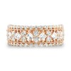 Thumbnail Image 3 of Tilted 1 CT. T.W. Princess-Cut Diamond center Duos Vintage-Style Band in 14K Rose Gold