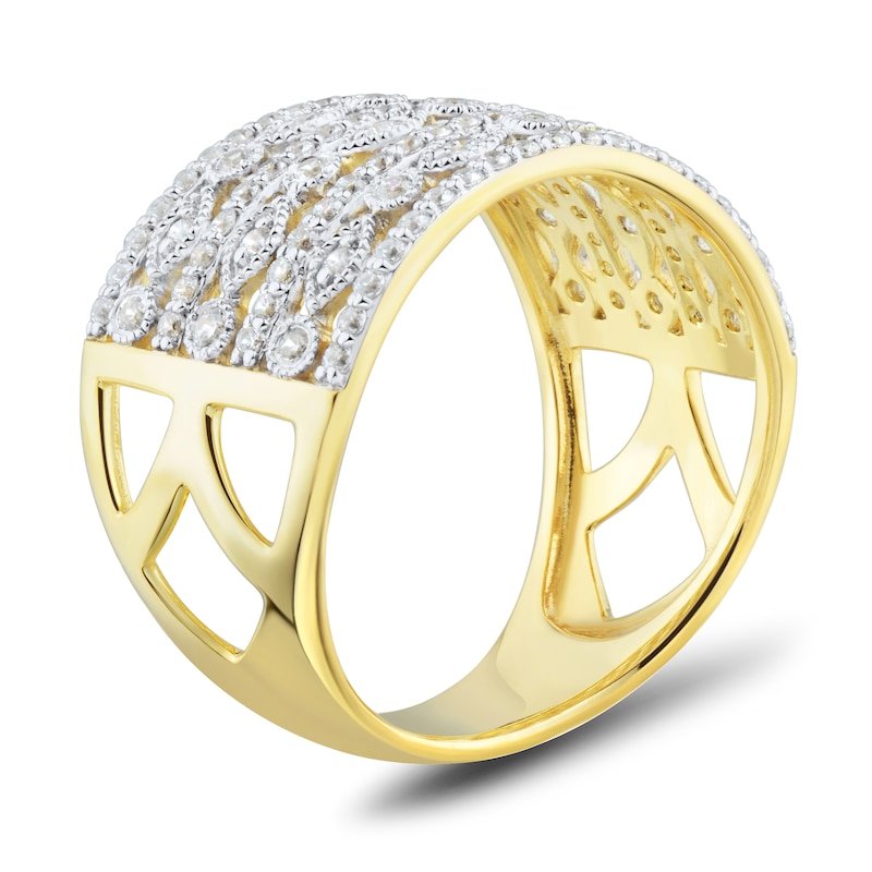 Main Image 2 of 1/2 CT. T.W. Diamond Alternating Marquise Multi-Row Vintage-Style Band in 10K Gold