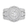 Thumbnail Image 1 of 2 CT. T.W. Diamond Multi-Row Frame Three Piece Bridal Set in 10K White Gold