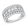 Thumbnail Image 1 of 1-1/2 CT. T.W. Diamond Scallop Edge Multi-Row Band in 14K White Gold