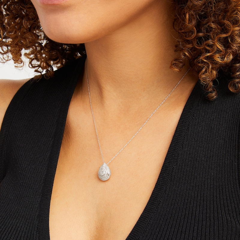 Main Image 2 of 1/2 CT. T.W. Pear Multi-Diamond Teardrop Pendant in 10K White Gold