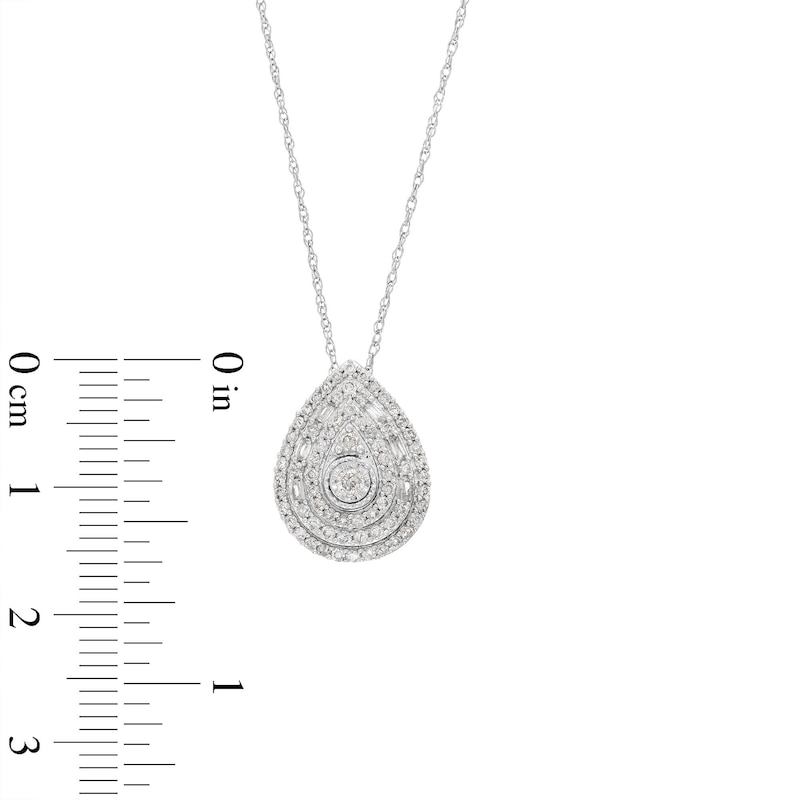 1/2 CT. T.W. Pear Multi-Diamond Teardrop Pendant in 10K White Gold