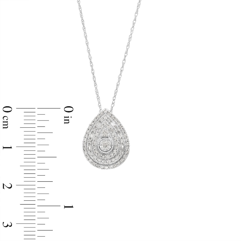 Main Image 3 of 1/2 CT. T.W. Pear Multi-Diamond Teardrop Pendant in 10K White Gold