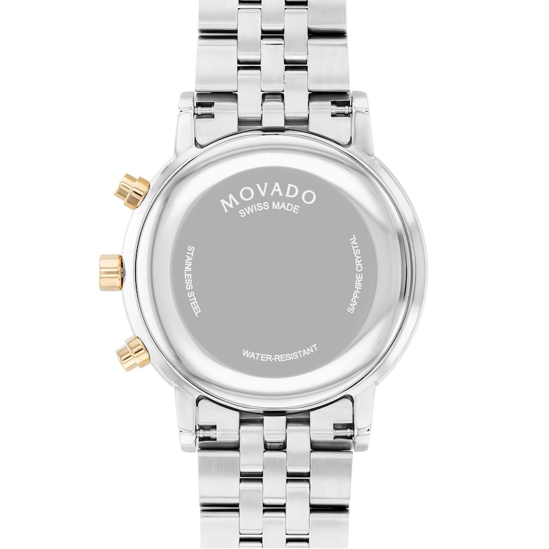 Main Image 3 of Men's Movado Museum® Classic Two-Tone PVD Chronograph Watch with Black Dial and Date Window (Model: 0607777)