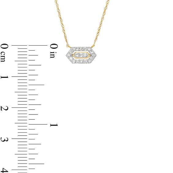 1/10 CT. T.w. Lab-Grown Diamond Elongated Hexagon Necklace in 10K Gold