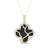 Thumbnail Image 0 of 1/4 CT. T.W. Diamond Edge Clover Black Kintsugi-Style Pendant in 10K Gold with Ceramic