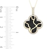 Thumbnail Image 4 of 1/4 CT. T.W. Diamond Edge Clover Black Kintsugi-Style Pendant in 10K Gold with Ceramic