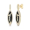 Thumbnail Image 1 of 3/8 CT. T.W. Diamond Edge Elongated Marquise Black Kintsugi-Style Drop Earrings in 10K Gold with Ceramic
