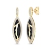 Thumbnail Image 0 of 3/8 CT. T.W. Diamond Edge Elongated Marquise Black Kintsugi-Style Drop Earrings in 10K Gold with Ceramic