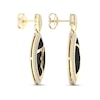 Thumbnail Image 3 of 3/8 CT. T.W. Diamond Edge Elongated Marquise Black Kintsugi-Style Drop Earrings in 10K Gold with Ceramic